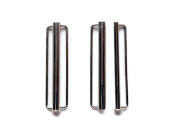 3" Metal Belt buckle for Elastic Stretch women's cinch belt Nickel clasp