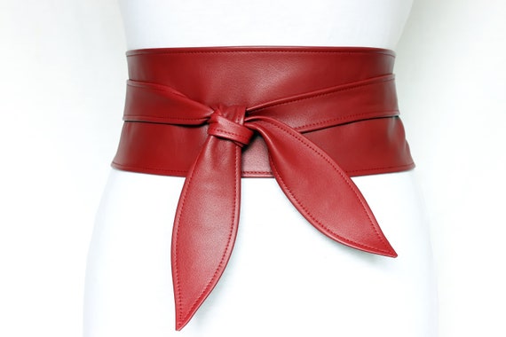 leather obi wrap belt