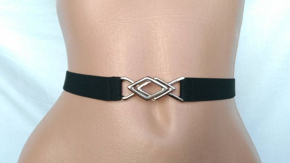 black skinny waist belt