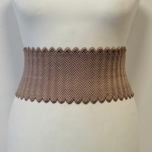 Cinturón ancho marrón para mujer de 4" o 11 cm Cinturón elástico glamuroso