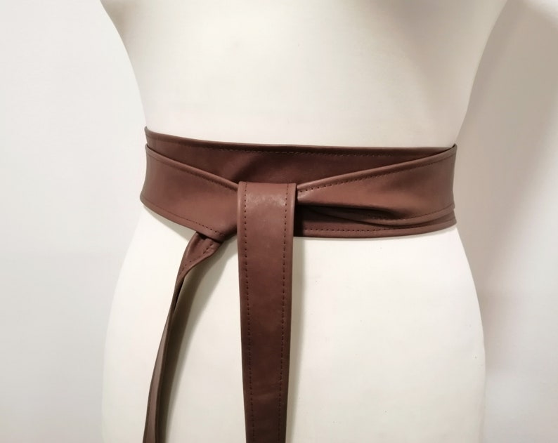 Leather Wrap Obi Belt Brown Women's Waist Cincher Belt Etsy
