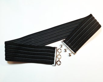 Black stretch belt Waist cincher Elastic 2" wide