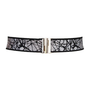 Shinny Belt Stretch Waist cincher Black Gold Silver Elastic belt