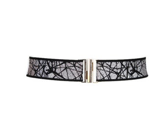 Shinny Belt Stretch Waist cincher Black Gold Silver Elastic belt