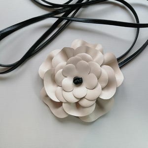 Women's Belt Beige Leather Floral belt Flower Statement accessory Taupe Black belt wrap tie belt Red Brown