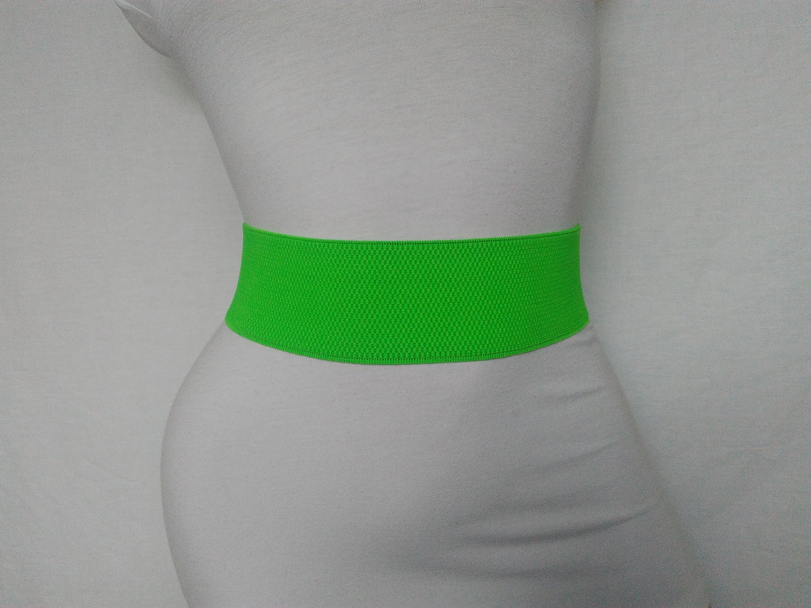 Beige Stretch belt Neon apple green belt elastic belt womens Etsy