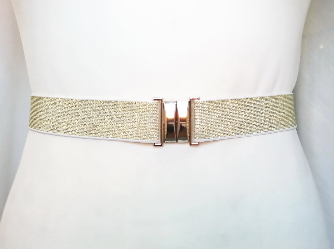 Silver or Gold Elastic Belt Black Sparkling Belt Stretch Belt Etsy