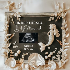 Mermaid Pregnancy Announcement: Under the Sea Baby Reveal (Digital Download)