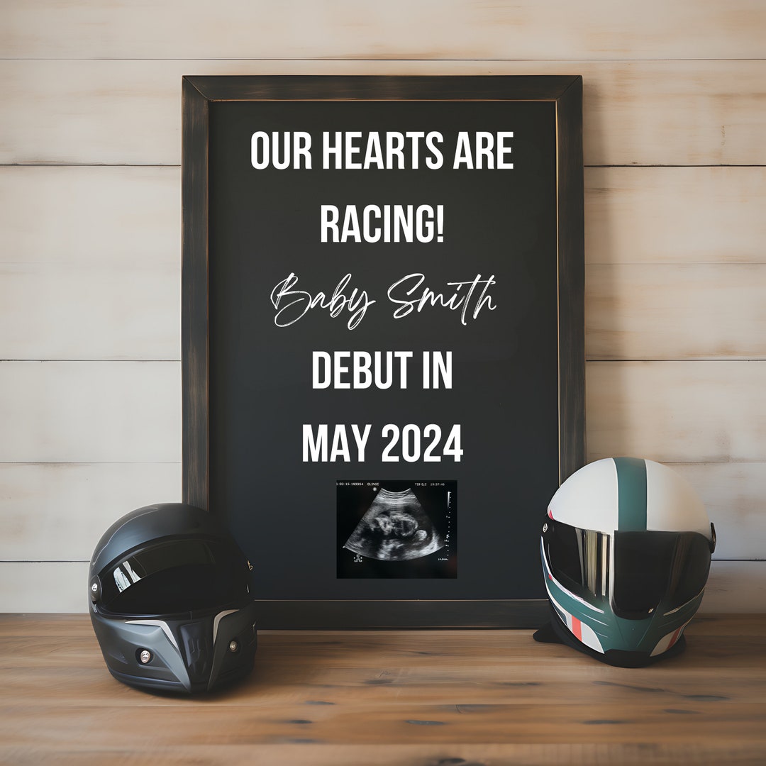 Our Hearts Are Racing Car Gender Reveal Pregnancy Announcement, Cars