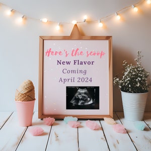 Ice Cream Pregnancy Announcement: Social Media Gender Reveal (Digital Download)