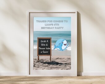 Personalisierte Baby Hai Geburtstag Willkommensschild (Digitaler Download)