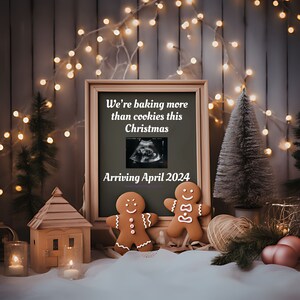 Christmas Pregnancy Announcement, Gingerbread Digital Announcement, Social Media Letterboard Announcement, Instagram Baby, Christmas Cookies