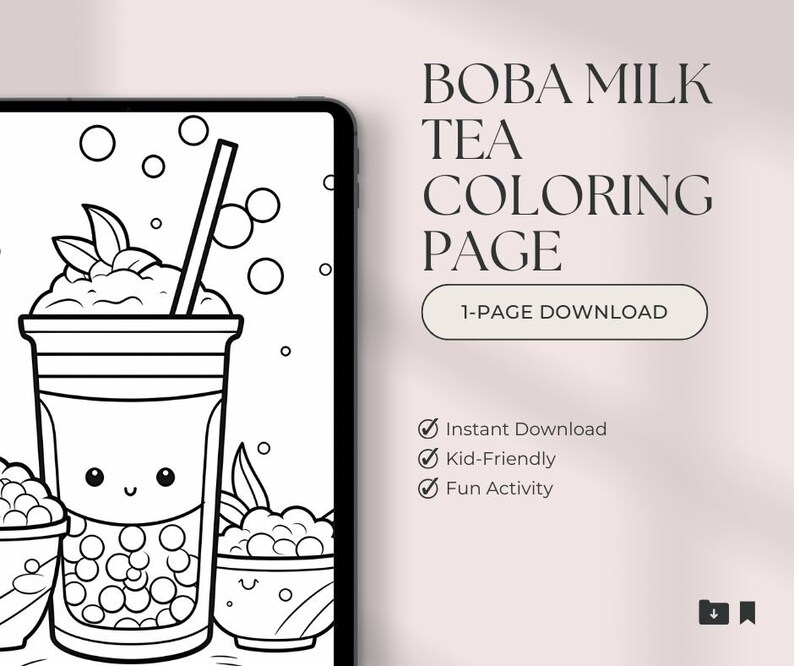 Printable Boba Milk Tea Coloring Page | Fun Coloring Activity for All ...