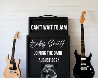 Muzikale babyaankondiging: zwangerschapsonthulling rockband (digitaal bestand)