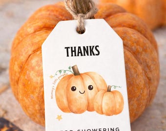 Little Pumpkin Baby Shower Favor Tags: Danke Geschenk, Thanksgiving, Ein kleiner Kürbis ist unterwegs, Danke Gefälligkeiten, Herbst Shower Tags