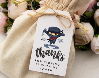 Personalized Ninja Birthday Party Favor Tag (PDF)