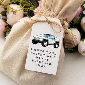 Inspiré de Cybertruck, étiquette cadeau pour l'école de la Saint-Valentin, étiquettes de la Saint-Valentin pour garçons Tesla, étiquette imprimable sac cadeau Monster Truck, téléchargement numérique