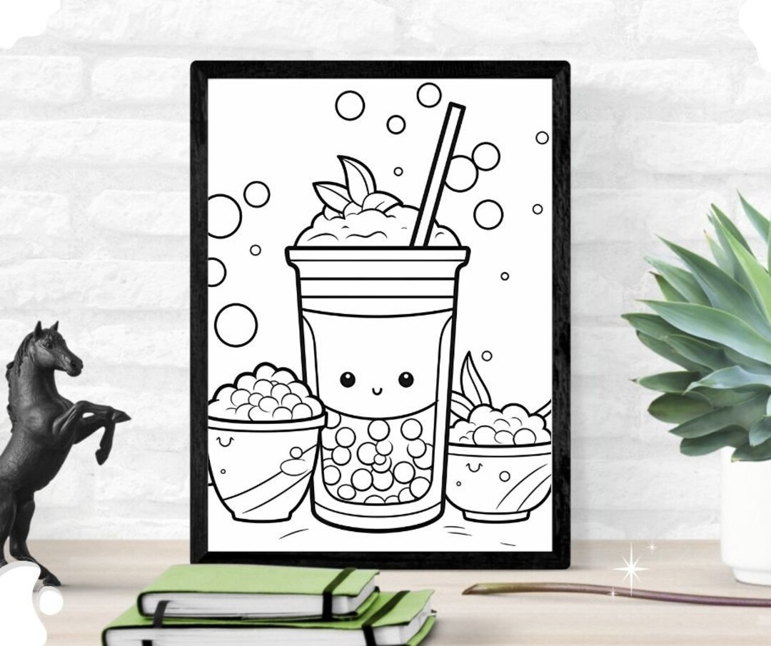 Printable Boba Milk Tea Coloring Page | Fun Coloring Activity for All ...
