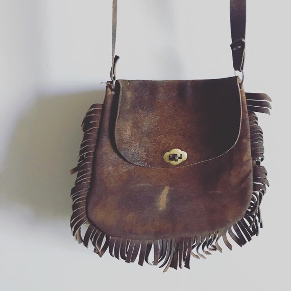 1970s Suede Fringe Bag
