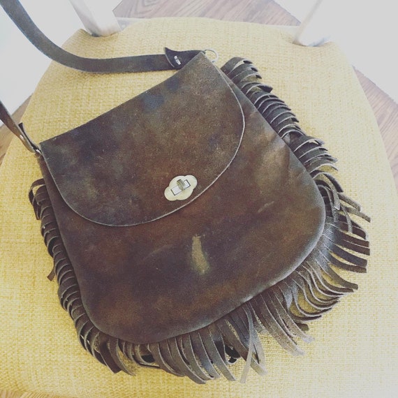 1970s Suede Fringe Bag