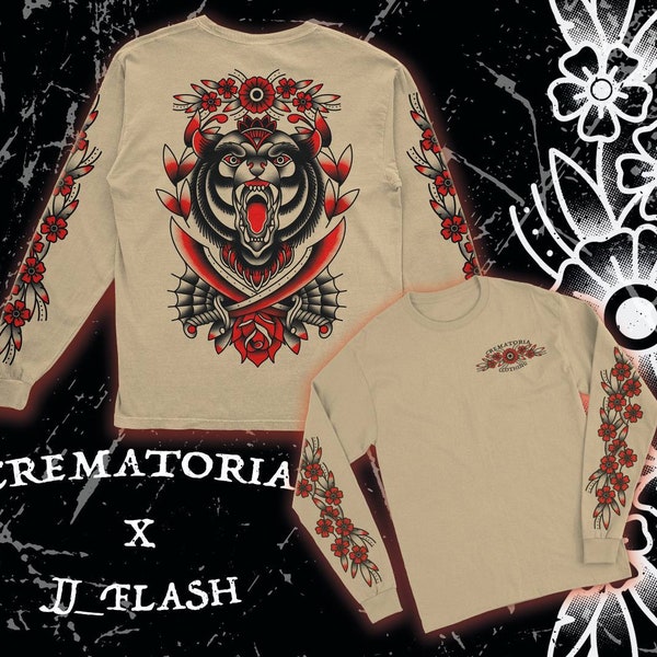 Crematoria Clothing 'Big Bear' long sleeve traditional tattoo flash t shirt