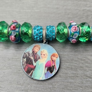 Frozen Charm Bracelet | Elsa Anna Olaf Jewelry | Adjustable Kids & Adults | Frozen Gift for Girls | Disney Inspired Beaded Bracelet