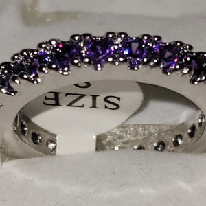 Purple Gem Eternity Band – Sterling Silver 925 Ring