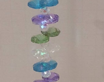 Hummingbirds Crystal Suncatchers in Mermaid Colors