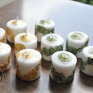 Mini Henna Candle Votive (Individual) Classy Adult Return Favor/Wedding Return Gifts/Goodie Bag/Indian Wedding Centerpiece