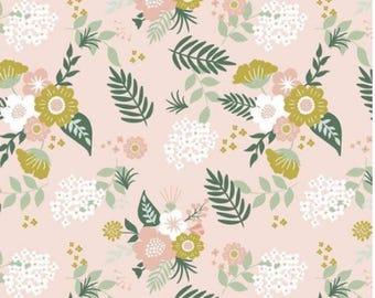 Blush Pink Floral Cotton Fabric – Riley Blake, Half Yard