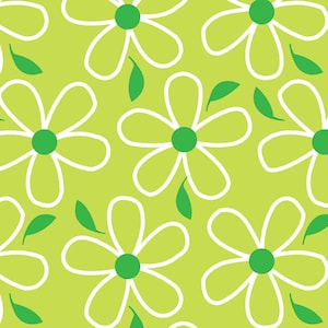 Quilt Camp - Flowers on Green - Sold by the Half Yard
