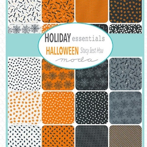 Holiday Essentials Halloween - Charm Pack - 42 - 5 inch fabric squares - Designer Stacy Hsu for Moda Fabrics