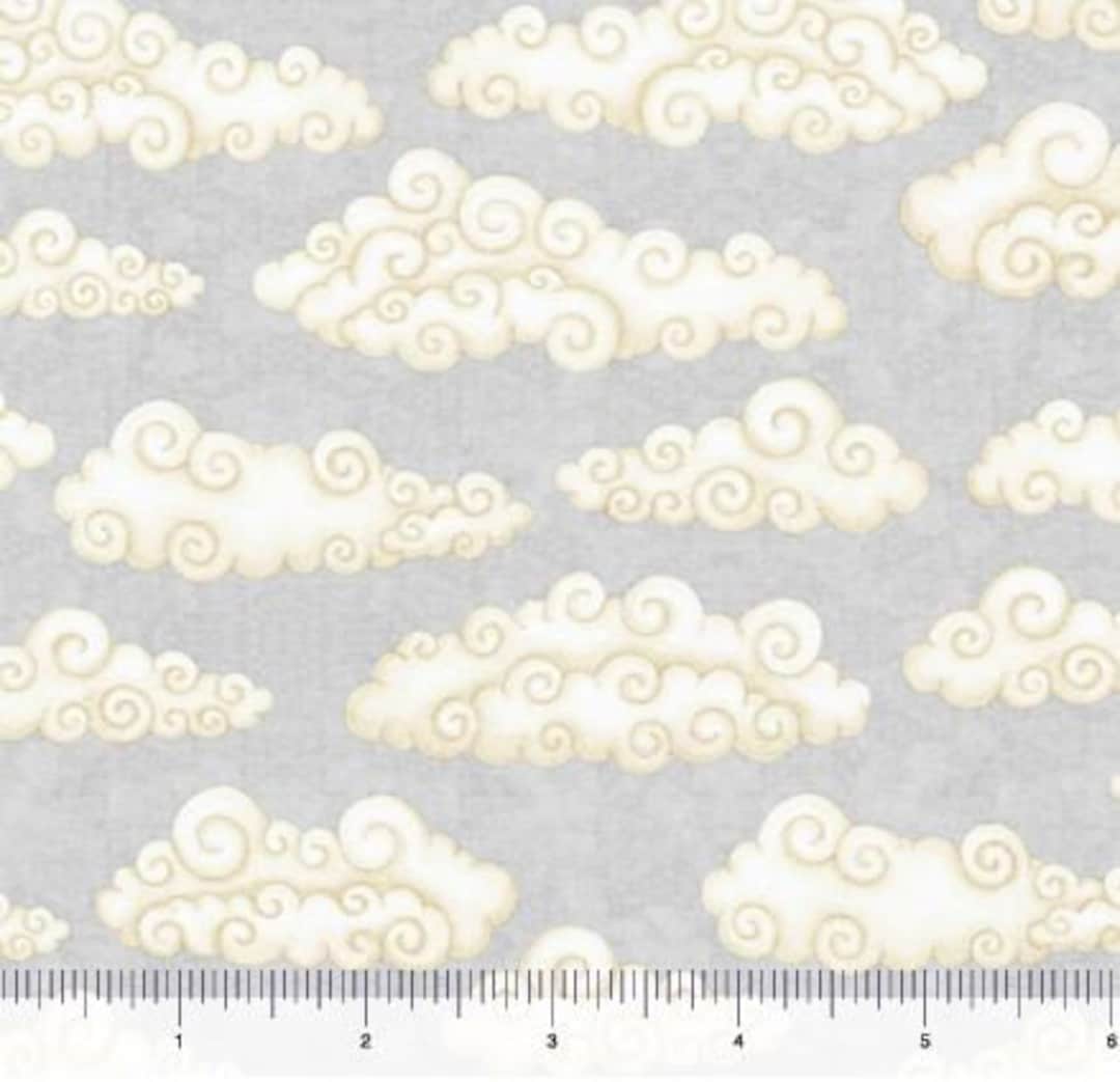 Lullaby Clouds on Gray Sold by the Half Yard Etsy UK