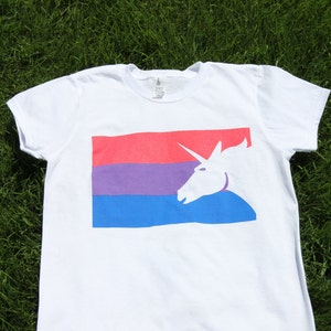 Bisexual Orgullo Bandera Camiseta Hombres Mujeres Gay Orgullo Conciencia Camiseta Bi Flag Camiseta Rosa Púrpura Azul BiPride BiVisibilidad imagen 1