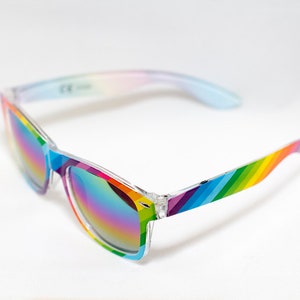 Double Rainbow Sunglasses - Pride Festival Glasses - Rainbow Lens Sunglass - LGBTQIA
