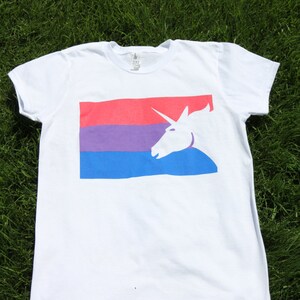 Bisexual Flag Unicorn T-Shirt - Custom Size