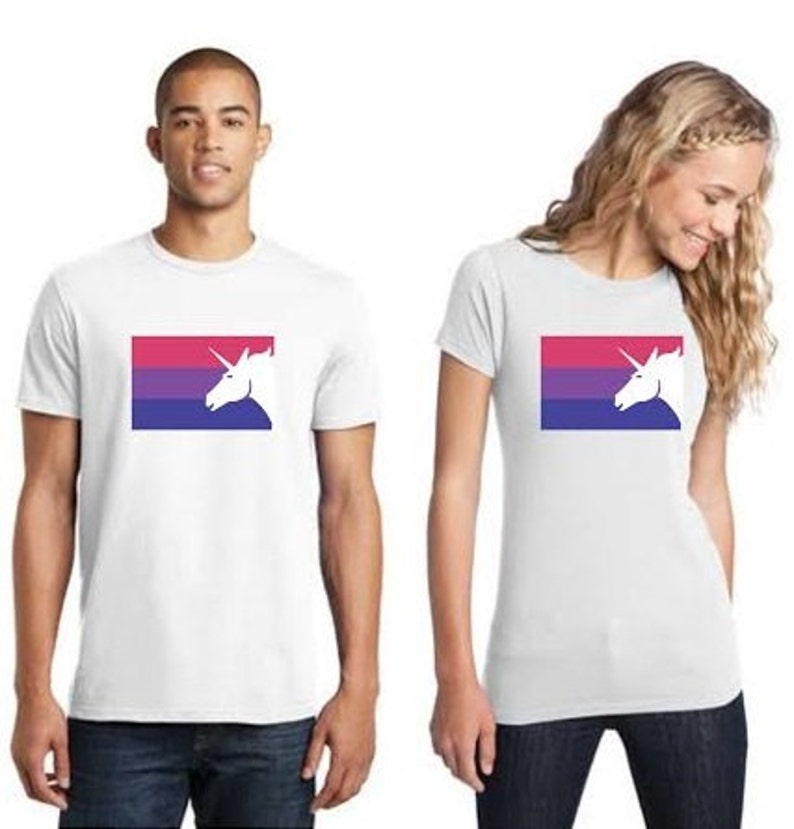 Bisexual Pride Flag T-Shirt Men Women Gay Pride Awareness Tshirt Bi Flag Tee Pink Purple Blue BiPride BiVisibility image 2