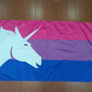 Bisexual Unicorn Flag - Bisexual Flag - 3&#39;x5&#39; - Bi Flag - Unicorn Flag