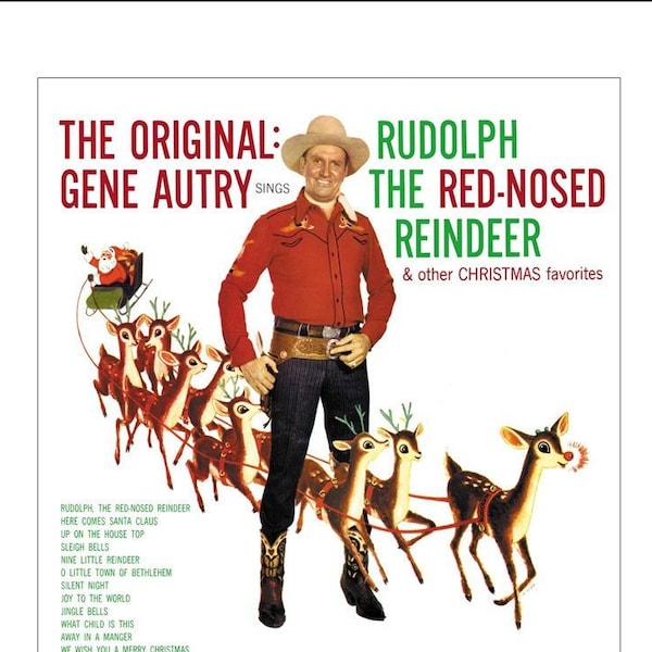 Mini Rudolf the Re-Nosed Reindeer  'Gene Autry' Christmas  Record Album -  Dollhouse   1/6   1/12    1/24  playscale miniature accessory