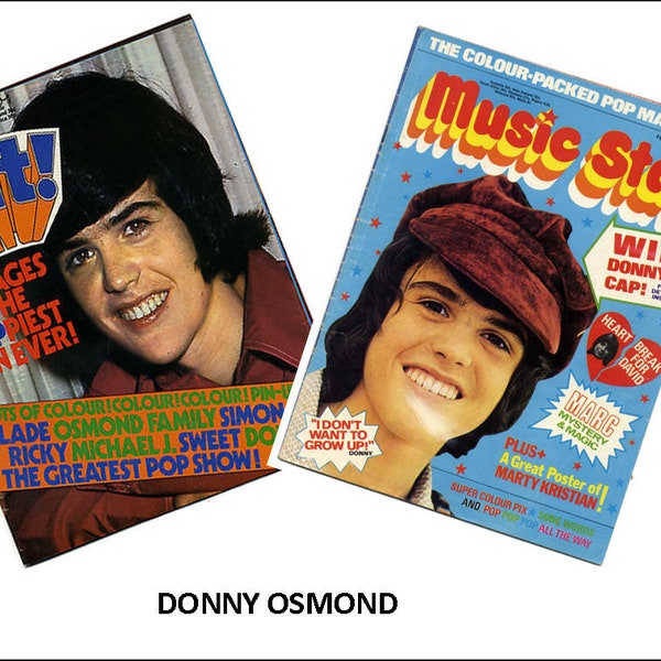 2 Miniature Vintage  'DONNY MARIE OSMOND '   Magazines  -  Dollhouse sized   1/6    1/12    1/24     1/48    playscale