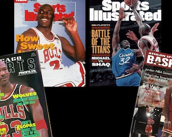4 Miniature   'BASKETBALL'   Magazines  -  Dollhouse 1:6th  1/12th  1/24th   1/48th   scale