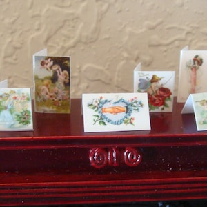 8 Miniaturen Vintage St. Valentinstag Karten - Puppenhaus 1/6 1/12 1/24 spielskala