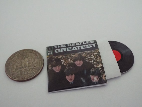 Miniature  Vintage   'BEATLES Greatest Hits '    Record Album -  Dollhouse 1/6    1/12   1/24 playscale miniature accessory