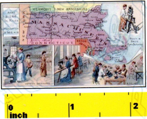 CDHM DOLLSHOUSE Vintage Miniature State of Oregon 1888 MAP Print