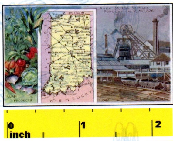 CDHM DOLLSHOUSE Vintage Miniature State of Oregon 1888 MAP Print