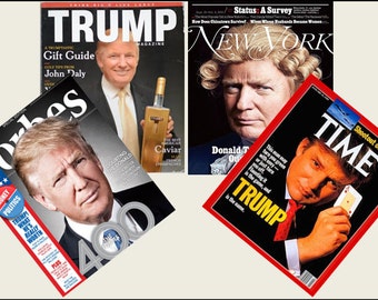 4 Miniature   'DONALD TRUMP'   Magazines  -  Dollhouse 1:6th   1/12th   1/24th   1/48th   scale