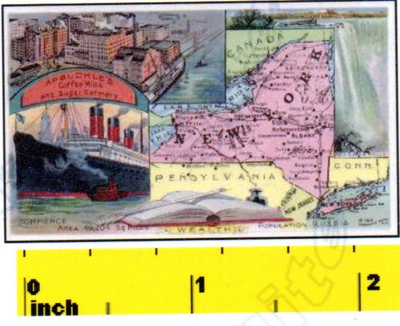 CDHM DOLLSHOUSE Vintage Miniature State of Oregon 1888 MAP Print