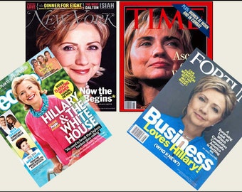 4 Miniature   'HILLARY CLINTON'   Magazines  -  Dollhouse 1:6th   1/12th  1/24th   1/48th    scale