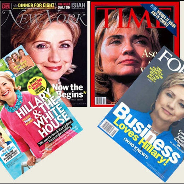 4 Miniature   'HILLARY CLINTON'   Magazines  -  Dollhouse 1:6th   1/12th  1/24th   1/48th    scale