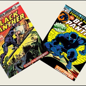 2 Miniature vintage style &#39;Schwarzer Panther&#39; COMICS - Puppenhaus 1/3 ..... 1/6 ... 1/12 ... 1/24 ..1/48 Playscale 1/3 .....